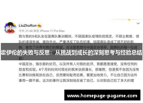 霍伊伦的失败与反思：从挑战到成长的深刻思考与经验总结